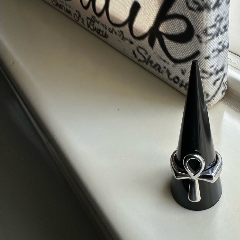 Silver Ankh Ring Size 10
